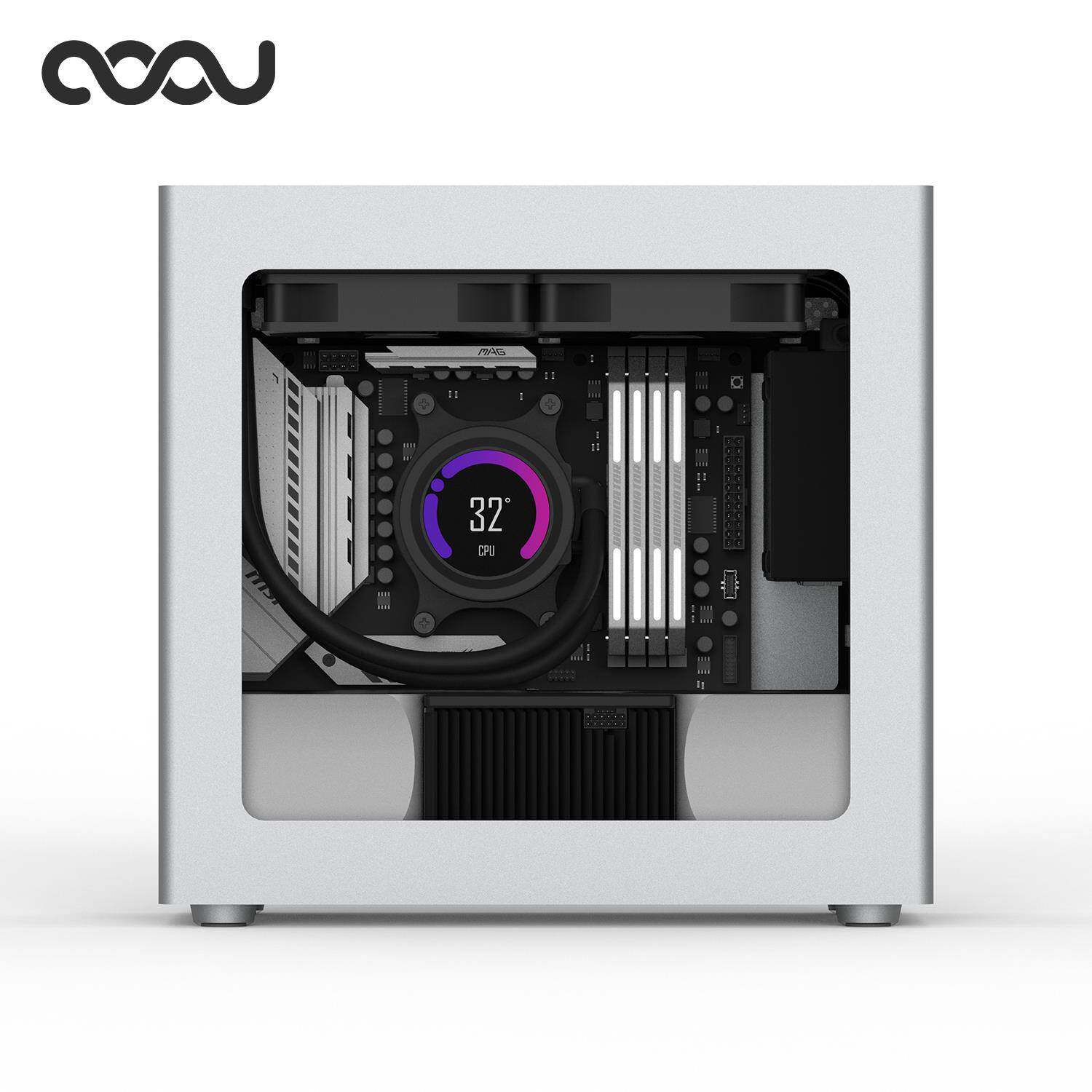 COOJ 宰相Z18侧透版 MATX铝合金一体成型外壳直插水冷ITX电脑机箱图片