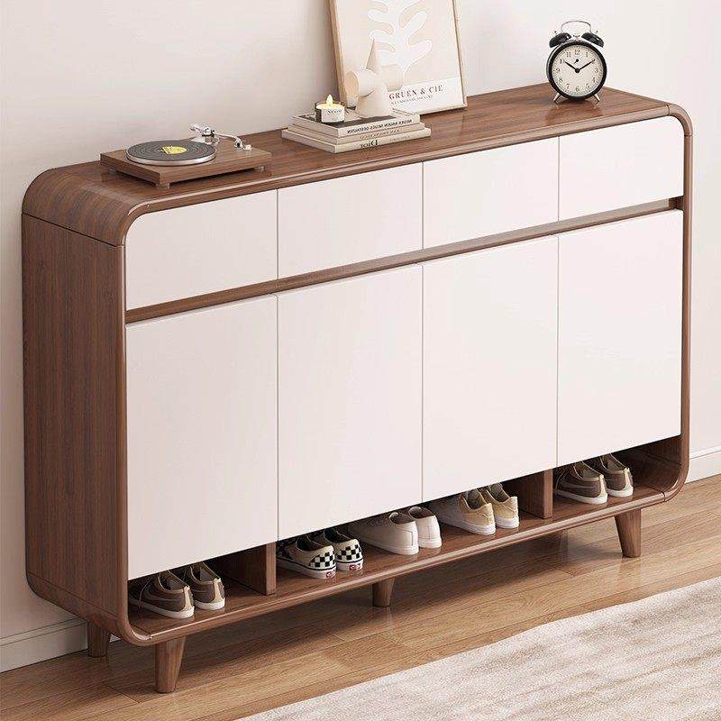 实木圆角鞋柜家用门口新中式入户门鞋架收纳柜一体靠墙走廊储物柜,住宅家具,鞋柜,淘宝优惠券,粉丝福利购,淘宝优惠卷