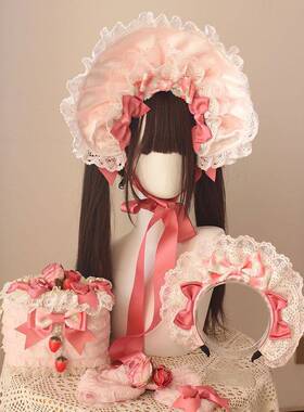 草莓蛋糕公主手工小的东西经典娃娃Bnc粉红色帽子Kc蛋糕斜挎包侧