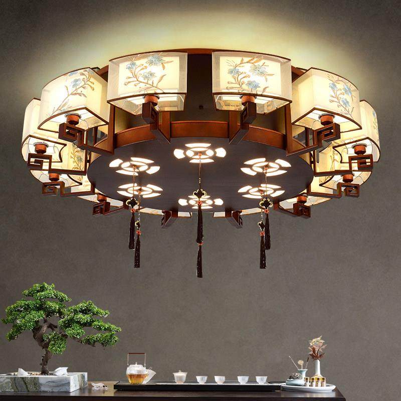 新中式圆形吸顶灯大气客厅灯卧室灯彷古中山灯具圆桌饭厅大吸顶灯,家装灯饰光源,客厅吸顶灯,淘宝优惠券,粉丝福利购,淘宝优惠卷