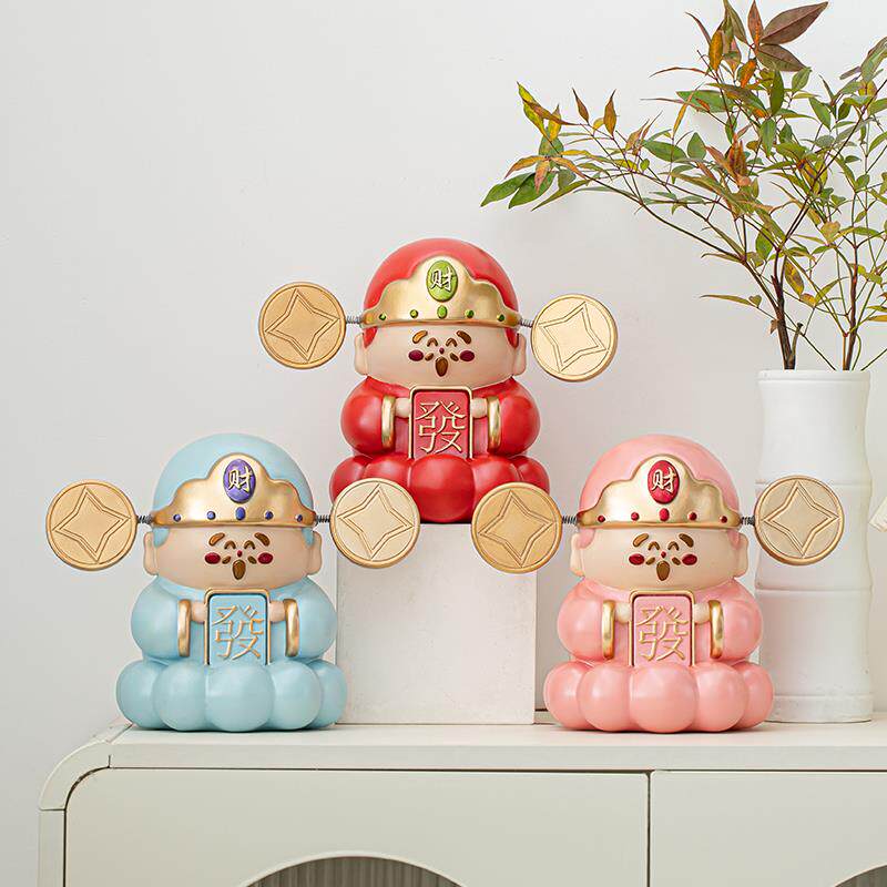 梅杜莎创意新款财神爷存钱罐储蓄罐开业礼物客厅桌面玄关摆件装饰