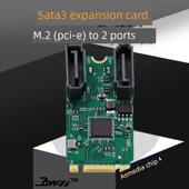 M.2转SATA硬盘转接卡免驱ASM1061 M转SATA3.0扩展WIFI口 KEYB