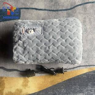 红泰双插手热水袋可拆洗可爱卡通毛绒绒暖手暖脚暖电暖宝暖已注水