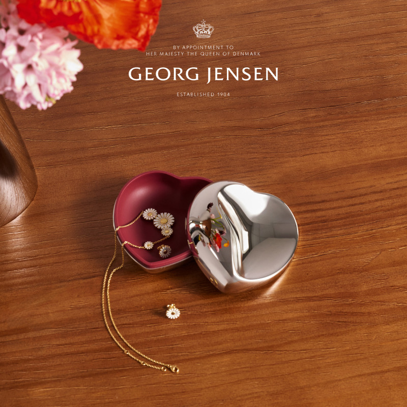 新婚礼物 GeorgJensen乔治杰生心形收纳盒首饰盒北欧摆件