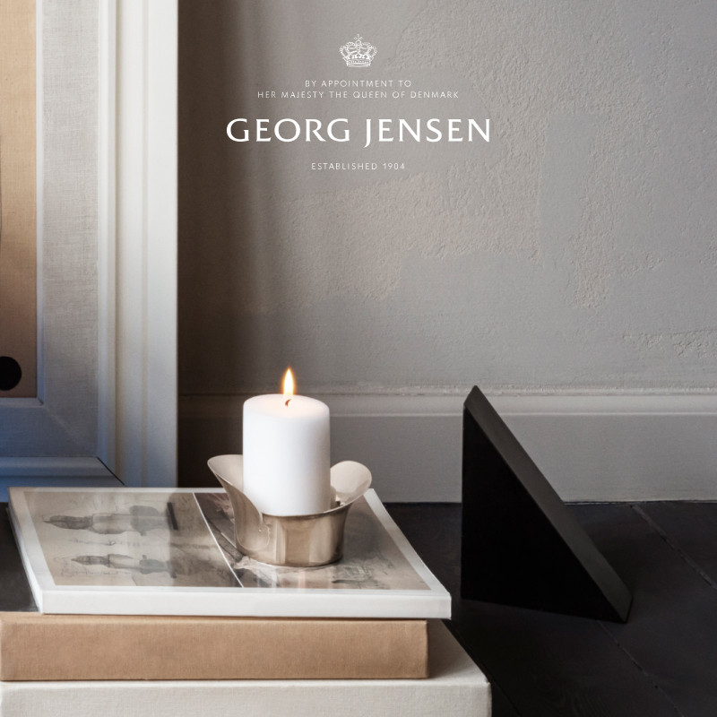 圣诞礼物GeorgJensen乔治杰生BLOOM花朵烛台餐厅客厅桌面摆件