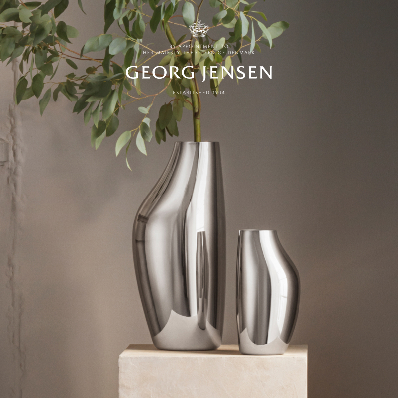 圣诞礼物GeorgJensen乔治杰生SKY花瓶北欧客厅餐桌插花桌面摆件