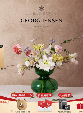 GeorgJensen乔治杰生ALFREDO绿色花瓶客厅餐桌插花摆件
