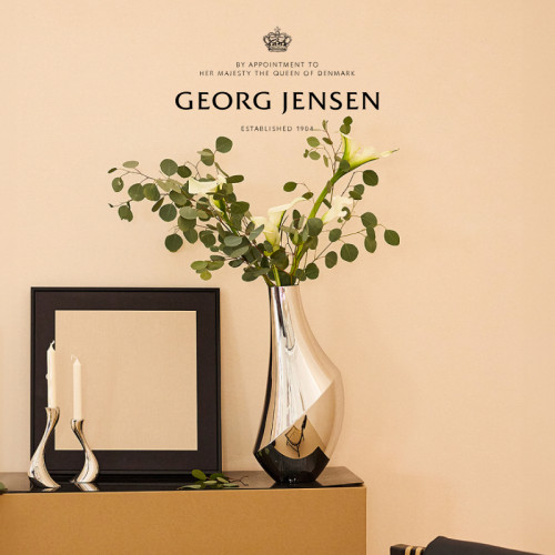 礼物GeorgJensen乔治杰生FLORA花瓶北欧客厅餐桌插花桌面摆件