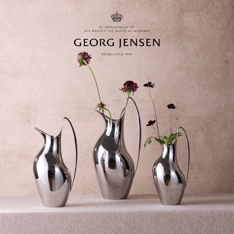 Georg Jensen 乔治杰生HK天鹅壶花瓶水壶北欧客厅摆件