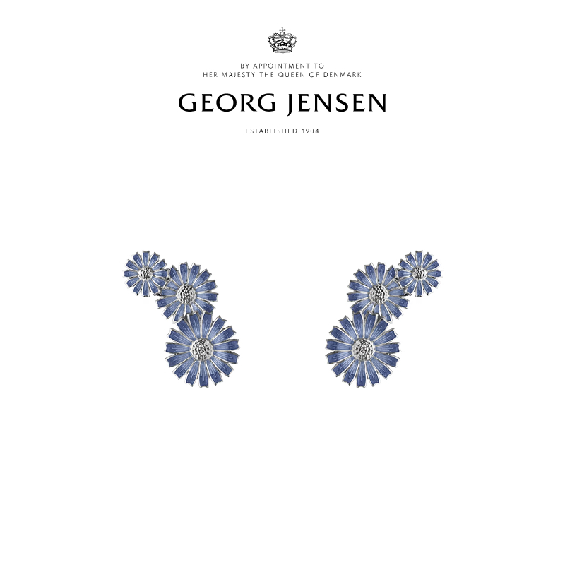 Georg Jensen乔治杰生DAISY雏菊系列 3朵雏菊耳环礼物