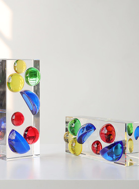 稀缺质感简约轻奢水晶摆件创意摆设样板间客厅书房酒店家居软装