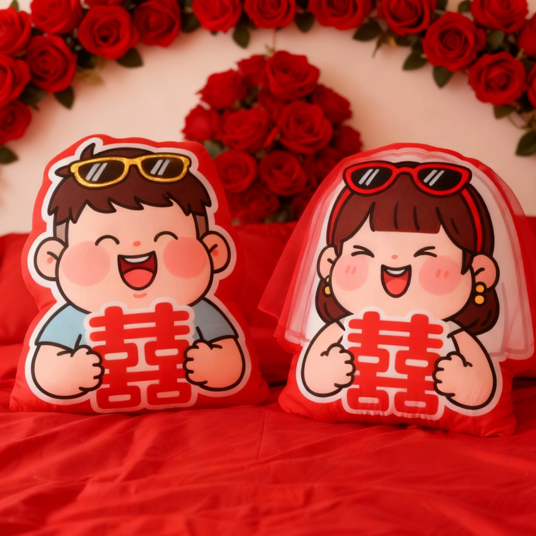 压床娃娃一对结婚新款高档