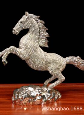 稀缺质感金属手工艺品马年摆件生肖马到成功新年礼品珐琅彩镶钻