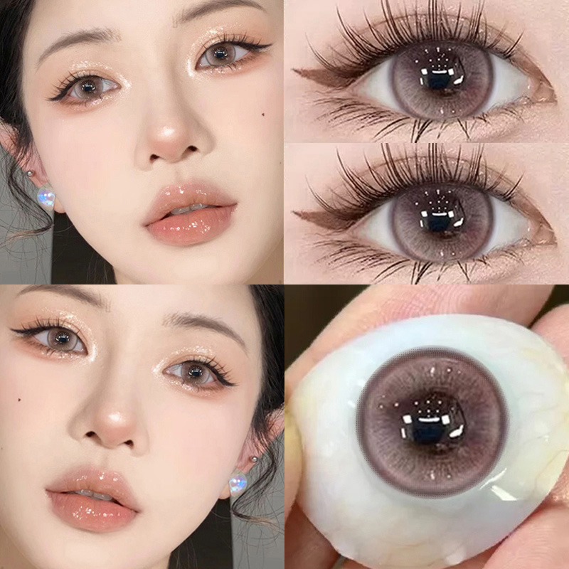 顺丰包邮】美瞳半年抛粉棕色美瞳大小直径正品官方旗舰店隐形眼镜
