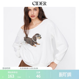 狗狗印花领口美式 新款 CIDER正品 卫衣114697456 明星同款