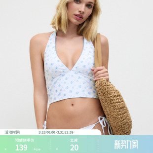 CIDER挂脖碎花系带半包臀比基尼泳衣套装 114410756 女装