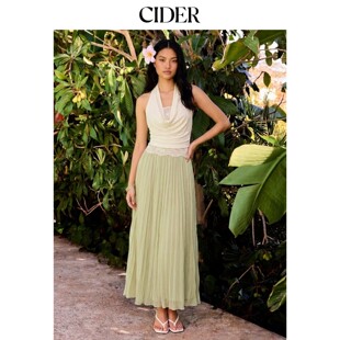 CIDER2026夏季新品雪纺中腰喇叭长半身裙115375362