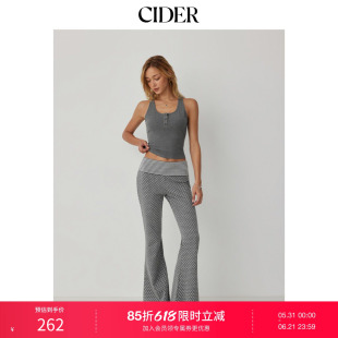 CIDER棉混纺背心上衣 & 高腰波点阔腿裤套装115439415
