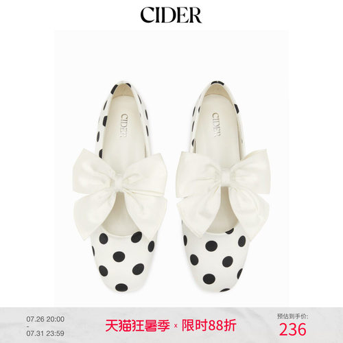 CIDER2026夏季新品蝴蝶结波点玛丽珍平底鞋115417382