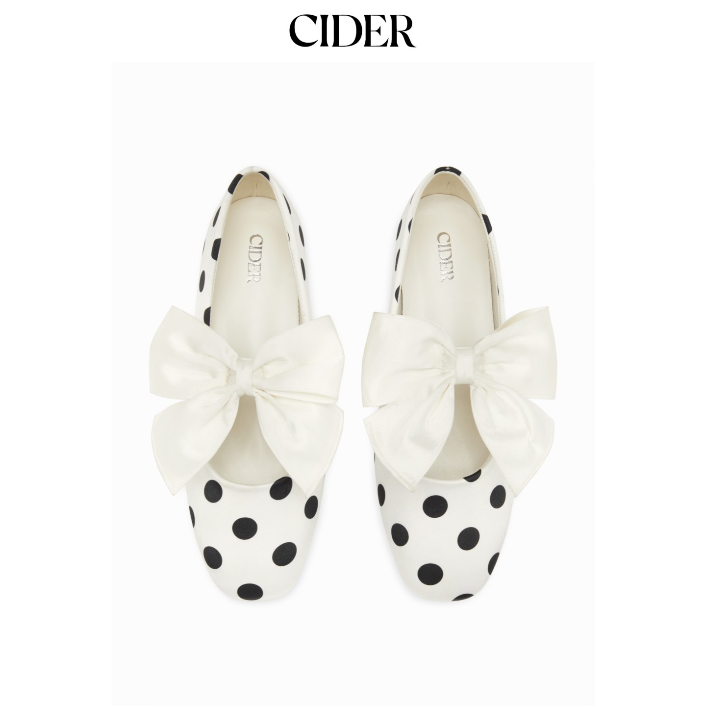 CIDER2026早秋季新品蝴蝶结波点玛丽珍平底鞋115417382图片