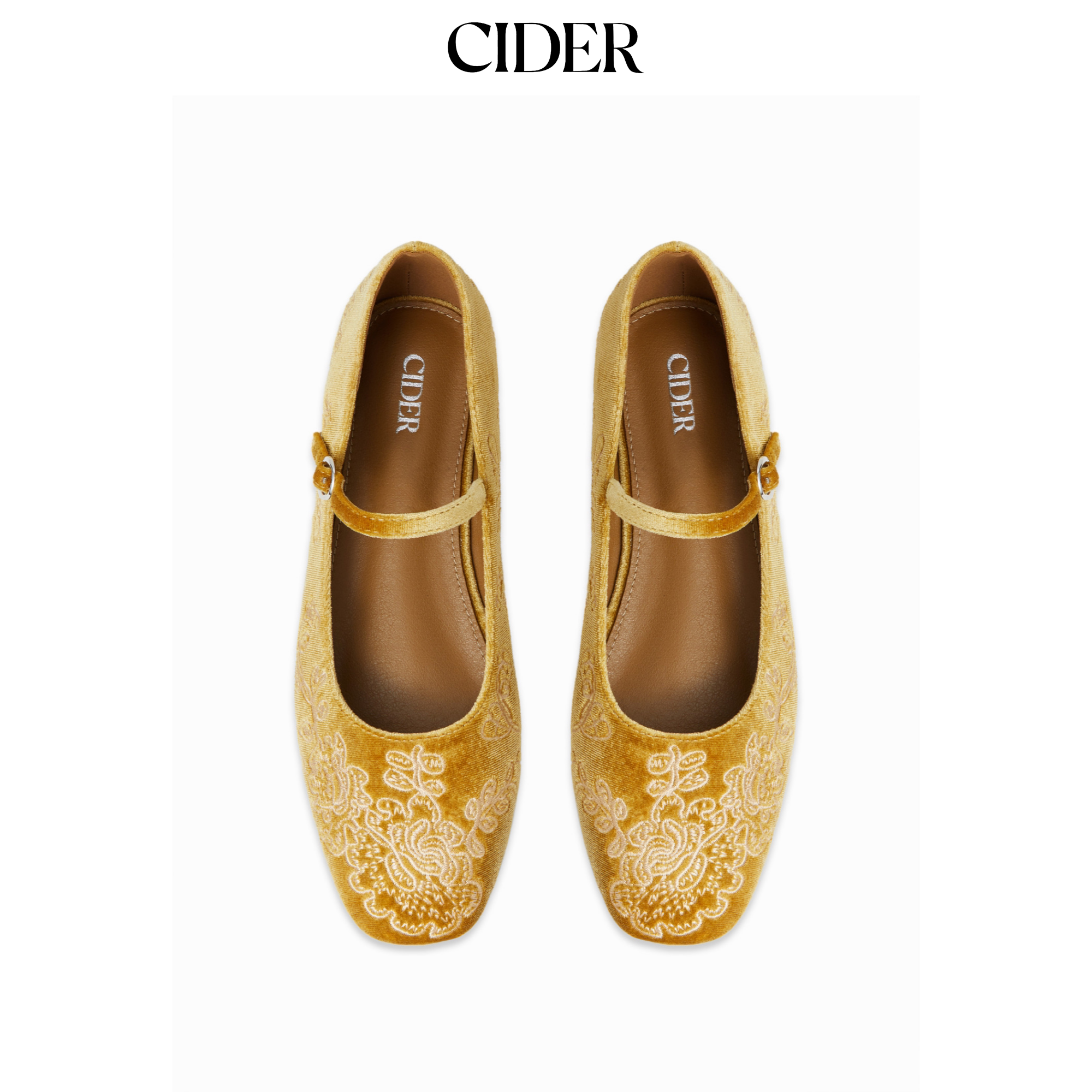 CIDER圆头刺绣玛丽珍鞋115056387图片