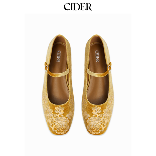 CIDER圆头刺绣玛丽珍鞋115056387