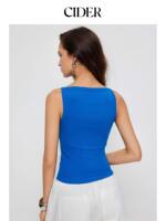 CIDER2026 Early Autumn New Cotton Blend high-elasticity boat collar ribbed Vest Top 115397201 thumbnail 6