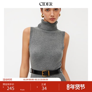 CIDER秋冬新品女装针织高领气质迷你连衣裙114440149