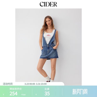 CIDER2026春季 Cider牛仔扣袢迷你连衣裙115211535 新品