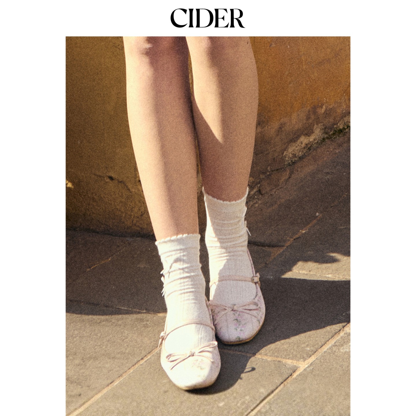 CIDER2026早秋季新品蝴蝶结碎花玛丽珍平底鞋115384637图片