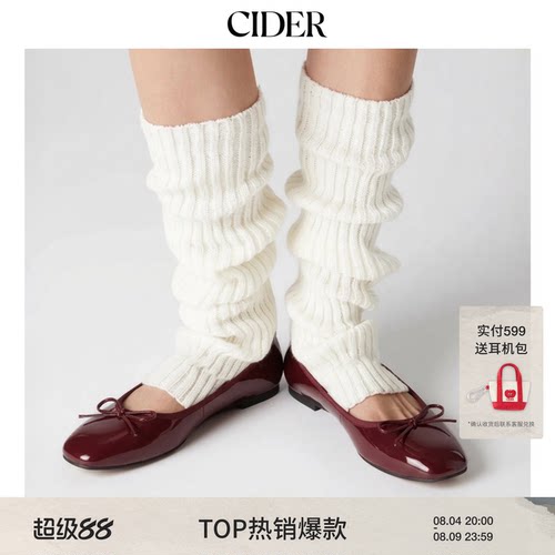 蝴蝶结装饰芭蕾平底酒红色方头