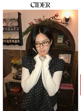 CIDER彼得潘领外套波点衬衫复古翻领女装休闲短袖上衣114740919