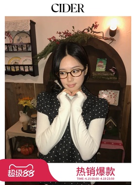 CIDER彼得潘领娃娃领波点衬衫复古翻领女装休闲短袖上衣114740919