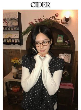 CIDER彼得潘领娃娃领波点衬衫复古翻领女装休闲短袖上衣114740919