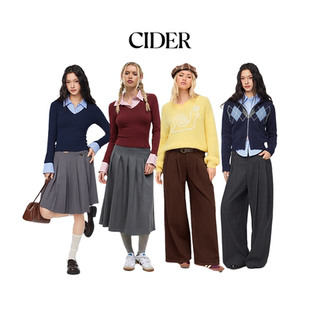 【李佳琦新年厨房好物场】CIDER假两件毛织/菱格纹开衫/牛仔裤