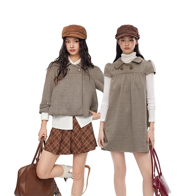 【所有女生的CIDER】卡其色迷你连衣裙/卡其色上衣