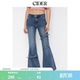 CIDERCider弹力低腰蝴蝶结阔腿牛仔裤 114952164