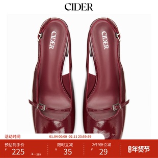 CIDER可调节带袢粗跟单鞋浅口低跟带扣玛丽珍厚底鞋114773229