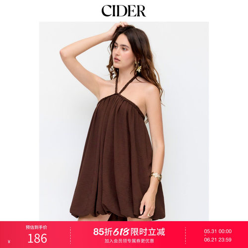 CIDER2026夏季新品挂脖中腰迷你泡泡连衣裙115415714