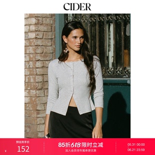 CIDER2026春季新品船领纽扣前襟长袖上衣115235853