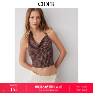 CIDER2026春季新品雪纺波点挂脖露背上衣115152316