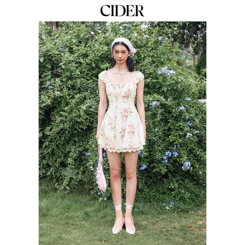 【明星同款】CIDER正品美式背心裙夏吊带连衣裙碎花裙114348921