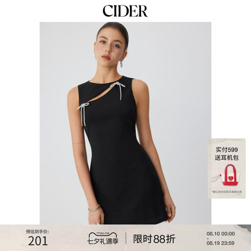 CIDER2026夏季新品镂空水钻蝴蝶结A字迷你连衣裙115434542
