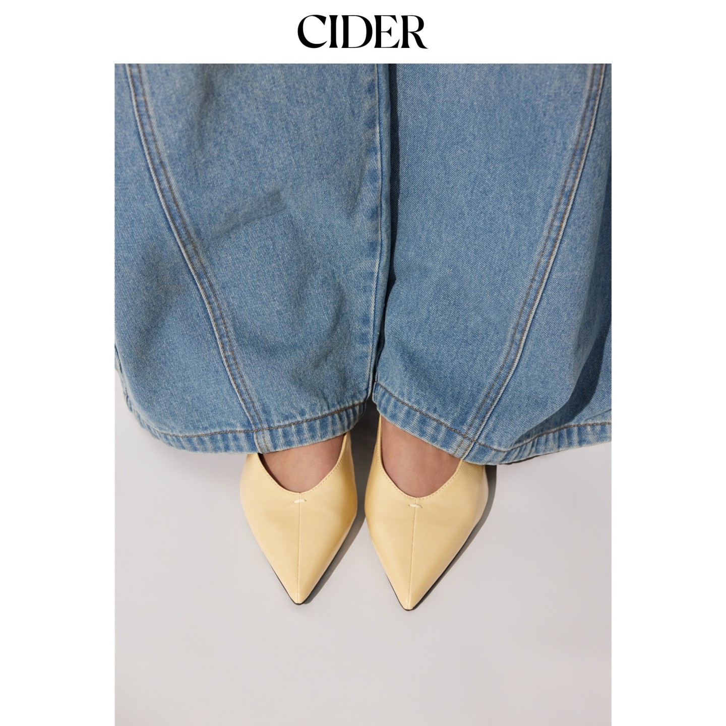 CIDER2026秋季新品尖头后绊带平底鞋115509803图片