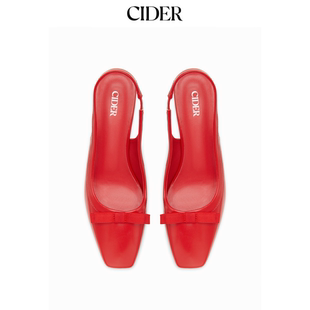 CIDER蝴蝶结装饰搭扣粗跟鞋115092891