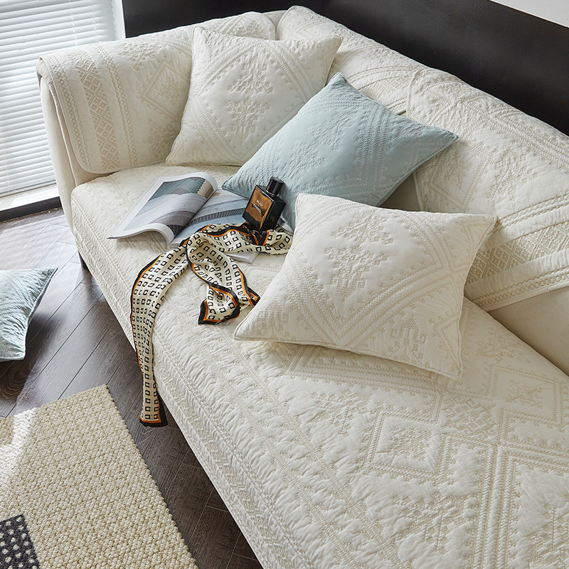 全棉沙发垫2025新款四季通用防滑直排皮坐垫子套罩流行盖布靠背巾