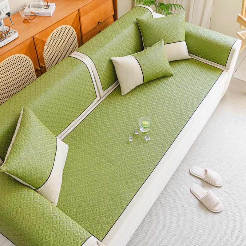 夏季沙发凉席垫防滑冰丝沙发垫子2025新款夏天藤席凉垫套罩盖布巾