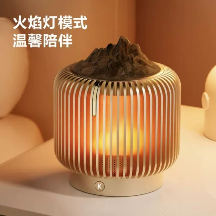 香薰蓝牙音响2025新款小音箱氛围灯火焰实木扩香客厅卧室书房摆件