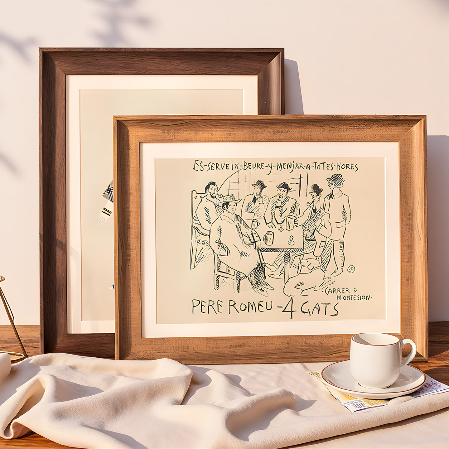 画框空框装裱复古a4相框挂墙4k8k拼图水彩素描照片油画仿木质定制