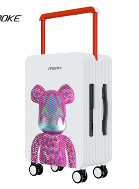 安泊客白色行李箱20寸登机箱女2025新款24寸中置宽拉杆旅行箱男女